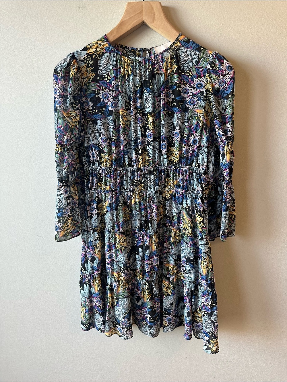cinq a sept Floral Multicolor Smocked Mini Dress